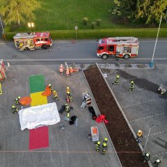 Großübung von Feuerwehren