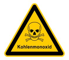 wso282 WarnSchildOrange - german - warnzeichen: Kohlenmonoxid / Schdel - Totenkopf - english - warning sign / carbon monoxide / skull and bones - xxl g4989